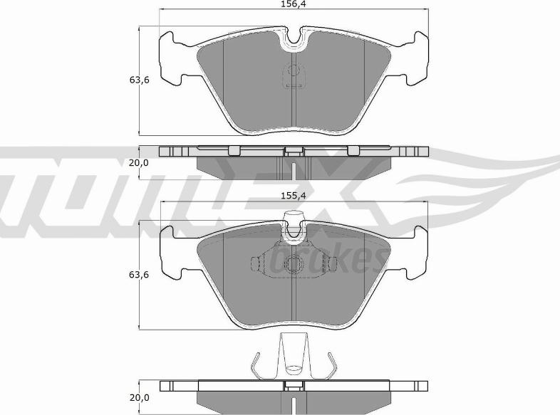 TOMEX brakes TX 13-22 - Əyləc altlığı dəsti, əyləc diski furqanavto.az