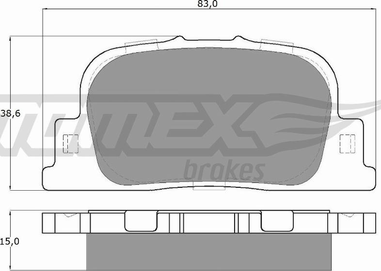 TOMEX brakes TX 13-71 - Əyləc altlığı dəsti, əyləc diski furqanavto.az