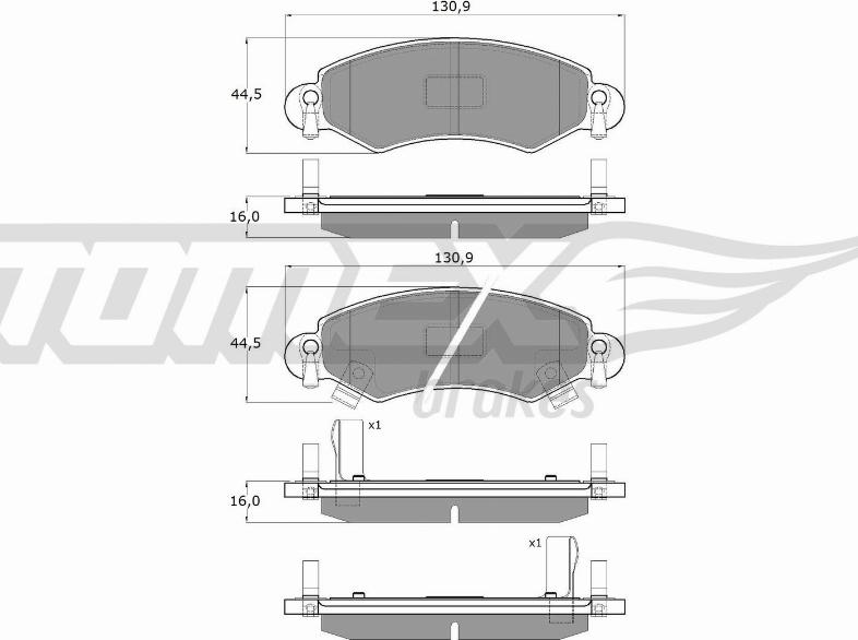 TOMEX brakes TX 12-96 - Əyləc altlığı dəsti, əyləc diski furqanavto.az