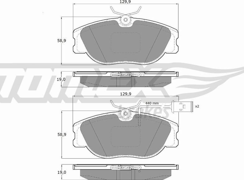 TOMEX brakes TX 12-441 - Əyləc altlığı dəsti, əyləc diski furqanavto.az