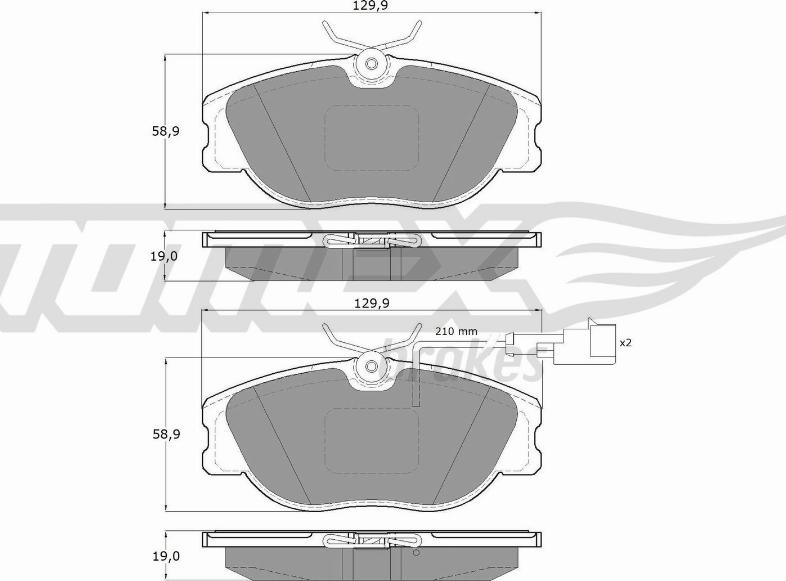 TOMEX brakes TX 12-44 - Əyləc altlığı dəsti, əyləc diski furqanavto.az