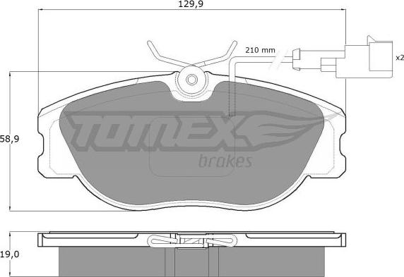 TOMEX brakes TX 12-44 - Əyləc altlığı dəsti, əyləc diski furqanavto.az