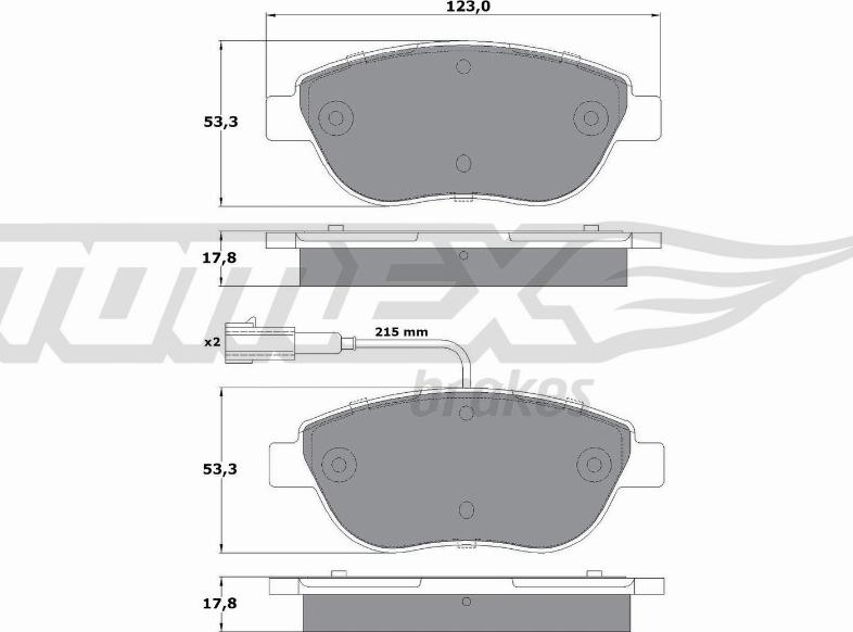 TOMEX brakes TX 12-482 - Əyləc altlığı dəsti, əyləc diski furqanavto.az