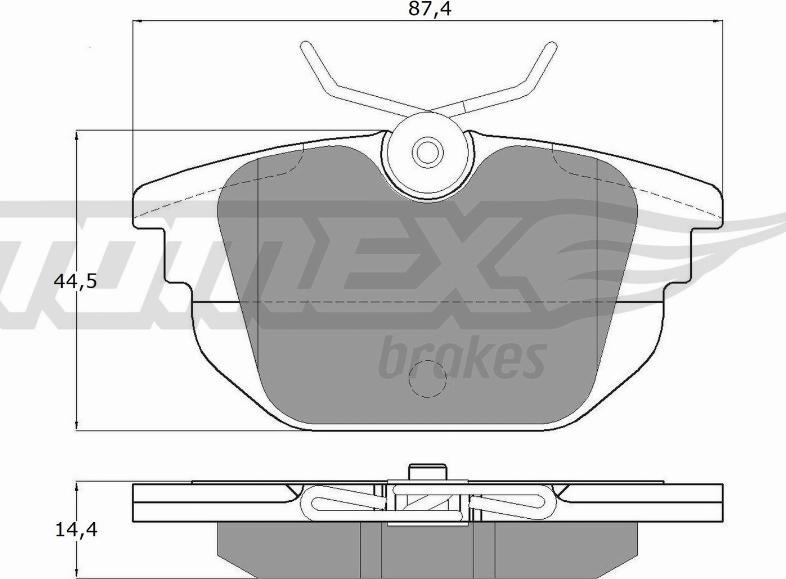 TOMEX brakes TX 12-43 - Əyləc altlığı dəsti, əyləc diski furqanavto.az