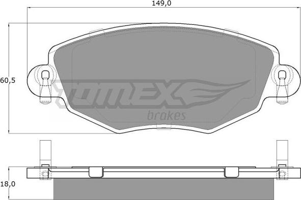 TOMEX brakes TX 12-58 - Əyləc altlığı dəsti, əyləc diski furqanavto.az