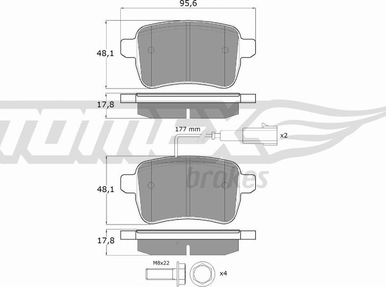 TOMEX brakes TX 17-941 - Əyləc altlığı dəsti, əyləc diski furqanavto.az