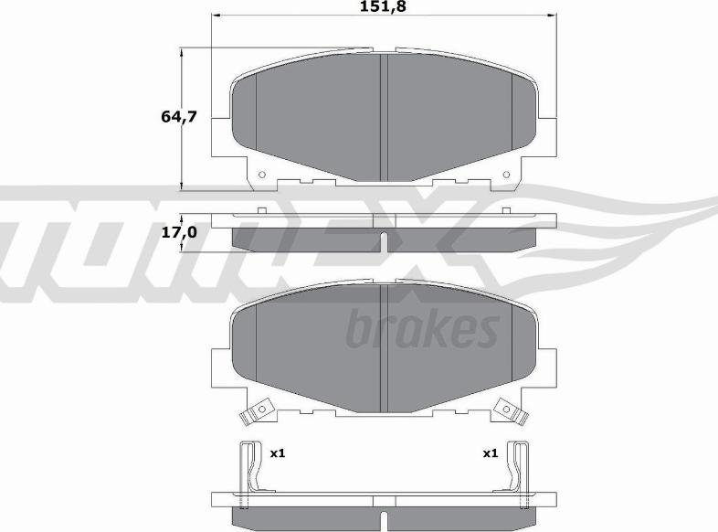 TOMEX brakes TX 17-52 - Əyləc altlığı dəsti, əyləc diski furqanavto.az