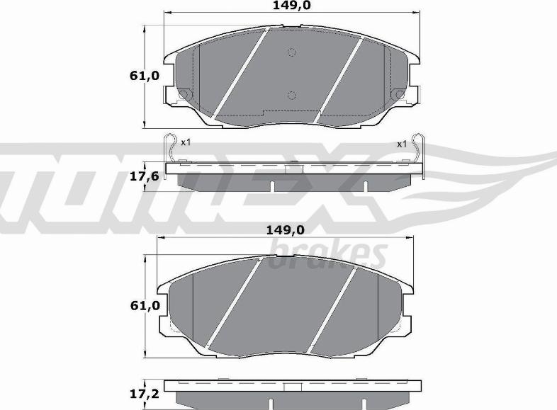 TOMEX brakes TX 17-09 - Əyləc altlığı dəsti, əyləc diski furqanavto.az