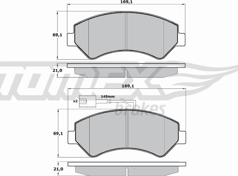 TOMEX brakes TX 17-19 - Əyləc altlığı dəsti, əyləc diski furqanavto.az