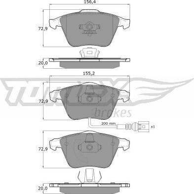 TOMEX brakes TX 17-11 - Əyləc altlığı dəsti, əyləc diski furqanavto.az