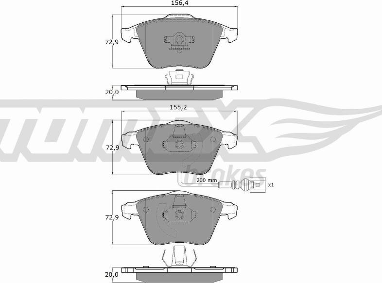 TOMEX brakes TX 17-11 - Əyləc altlığı dəsti, əyləc diski furqanavto.az