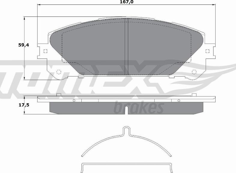 TOMEX brakes TX 17-80 - Əyləc altlığı dəsti, əyləc diski furqanavto.az