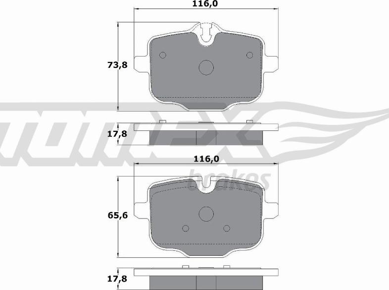 TOMEX brakes TX 17-36 - Əyləc altlığı dəsti, əyləc diski furqanavto.az