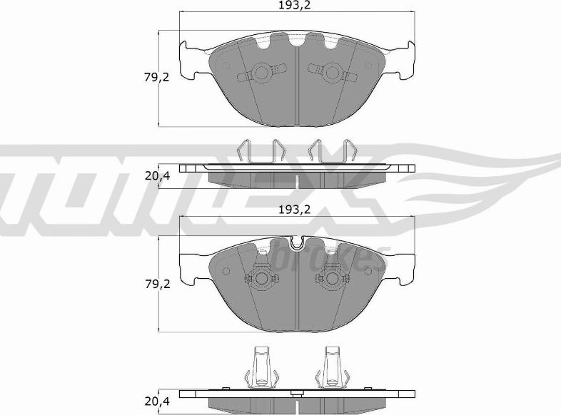 TOMEX brakes TX 17-37 - Əyləc altlığı dəsti, əyləc diski furqanavto.az