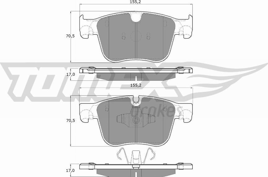 TOMEX brakes TX 17-291 - Əyləc altlığı dəsti, əyləc diski furqanavto.az