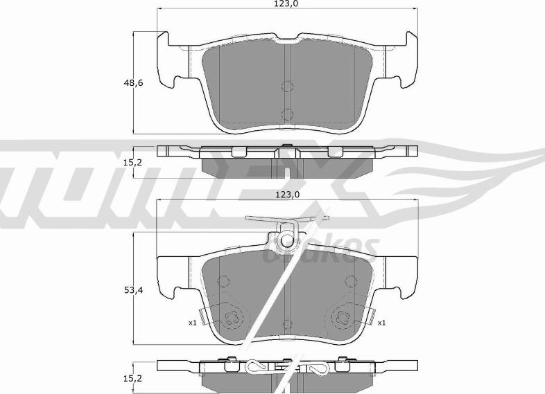 TOMEX brakes TX 17-76 - Əyləc altlığı dəsti, əyləc diski furqanavto.az