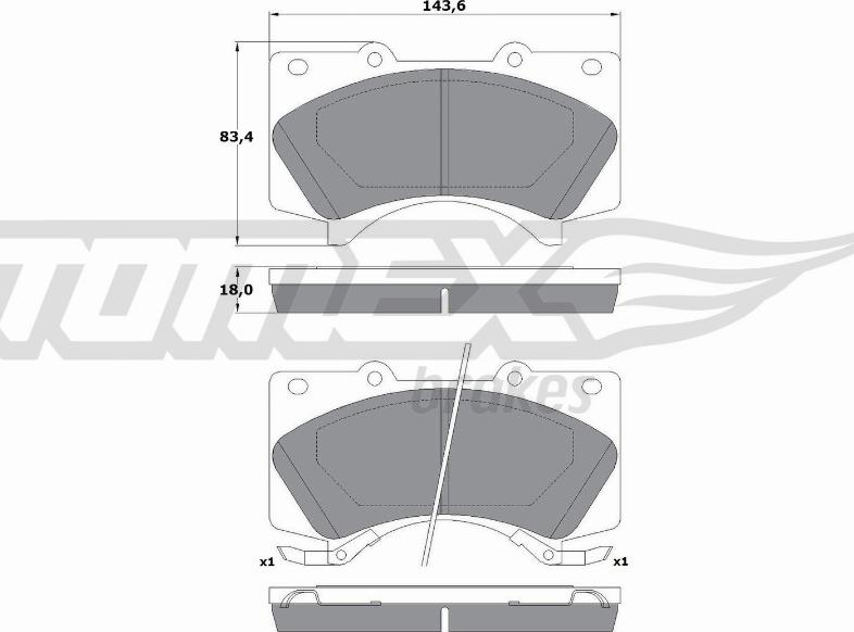 TOMEX brakes TX 17-77 - Əyləc altlığı dəsti, əyləc diski furqanavto.az