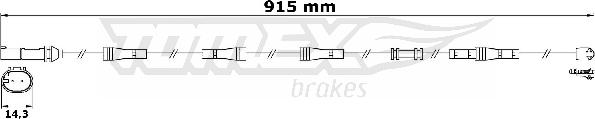 TOMEX brakes TX 31-19 - Xəbərdarlıq Kontakt, əyləc padinin aşınması furqanavto.az