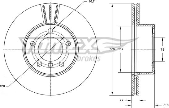 TOMEX brakes TX 74-01 - Əyləc Diski furqanavto.az