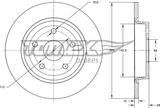 TOMEX brakes TX 74-12 - Əyləc Diski furqanavto.az