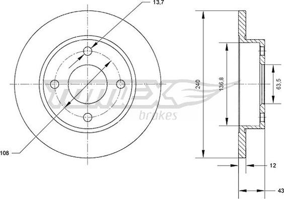 TOMEX brakes TX 70-99 - Əyləc Diski furqanavto.az