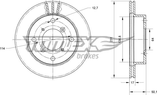 TOMEX brakes TX 70-59 - Əyləc Diski furqanavto.az