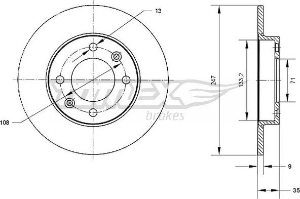 TOMEX brakes TX 70-58 - Əyləc Diski furqanavto.az