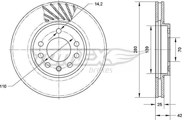 TOMEX brakes TX 70-11 - Əyləc Diski furqanavto.az