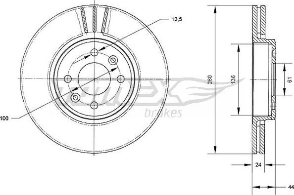 TOMEX brakes TX 70-22 - Əyləc Diski furqanavto.az