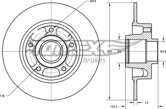 TOMEX brakes TX 71-141 - Əyləc Diski furqanavto.az