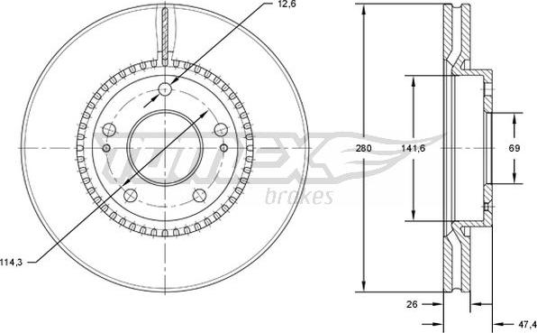 TOMEX brakes TX 71-35 - Əyləc Diski furqanavto.az