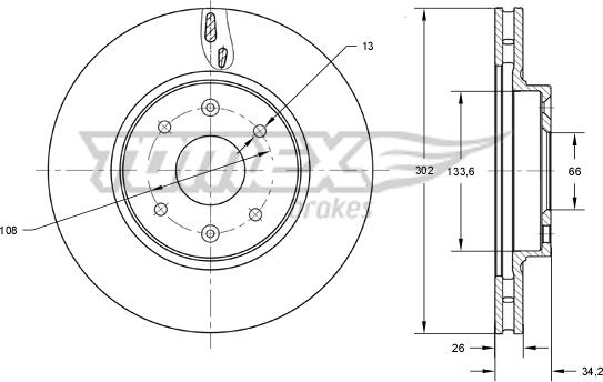 TOMEX brakes TX 73-64 - Əyləc Diski furqanavto.az