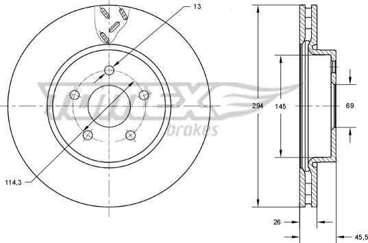 TOMEX brakes TX 73-63 - Əyləc Diski furqanavto.az