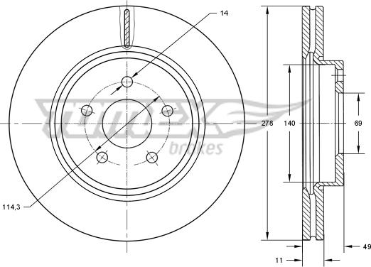 TOMEX brakes TX 73-18 - Əyləc Diski furqanavto.az