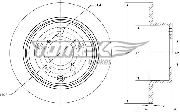 TOMEX brakes TX 73-28 - Əyləc Diski furqanavto.az