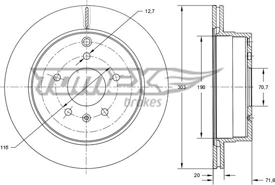 TOMEX brakes TX 73-71 - Əyləc Diski furqanavto.az