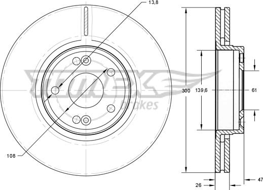 TOMEX brakes TX 72-12 - Əyləc Diski furqanavto.az