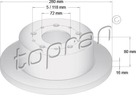 Topran 722 596 - Əyləc Diski furqanavto.az