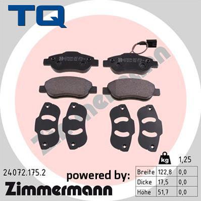 TQ 244808 - Əyləc altlığı dəsti, əyləc diski furqanavto.az