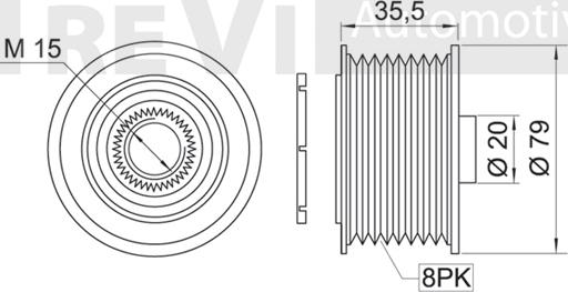 Trevi Automotive AP1059 - Kasnak, alternator, sərbəst dönərli mufta furqanavto.az