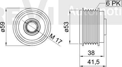 Trevi Automotive AP1213 - Kasnak, alternator, sərbəst dönərli mufta furqanavto.az