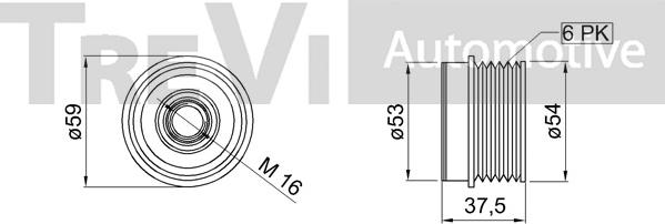 Trevi Automotive AP1217 - Kasnak, alternator, sərbəst dönərli mufta furqanavto.az