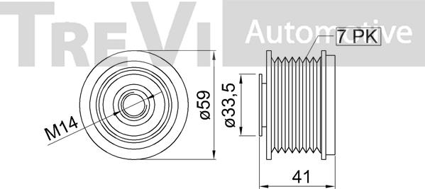 Trevi Automotive AP1228 - Kasnak, alternator, sərbəst dönərli mufta furqanavto.az