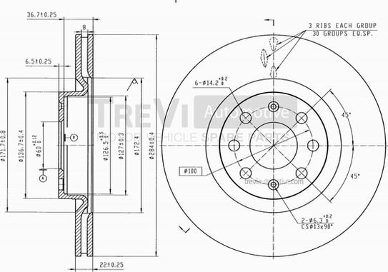 Trevi Automotive BD1095 - Əyləc Diski furqanavto.az