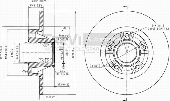 Trevi Automotive BD1060 - Əyləc Diski furqanavto.az