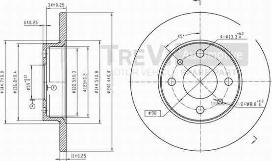 Trevi Automotive BD1015 - Əyləc Diski furqanavto.az