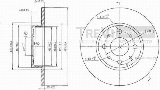 Trevi Automotive BD1084 - Əyləc Diski furqanavto.az