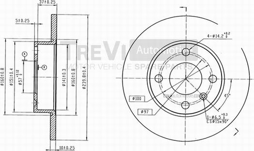 Trevi Automotive BD1034 - Əyləc Diski furqanavto.az