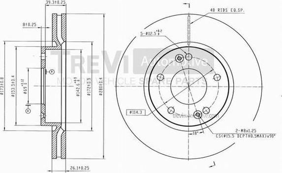 Trevi Automotive BD1191 - Əyləc Diski furqanavto.az