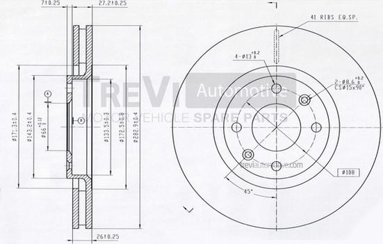 Trevi Automotive BD1151 - Əyləc Diski furqanavto.az